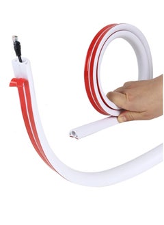 Excefore Floor Cable Cover Protector, Flexible Wire Cover, Self-Adhesive Small Cable Duct | Protect Cables & Prevent Trip Hazards | Ideal for Office, Home, Workshop, Warehouse, Garage, White, D20, 3m  - Image 1