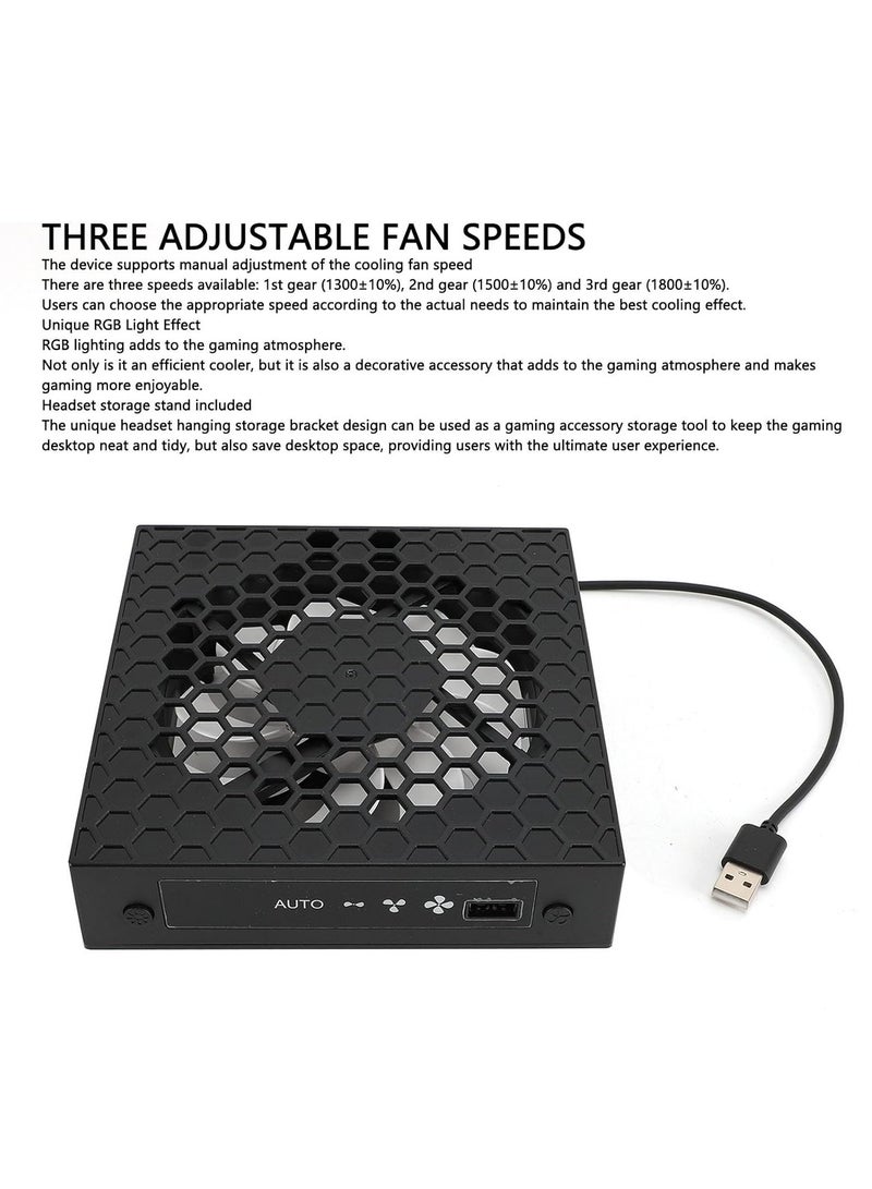 General X series RGB cooling fan, with earphone holder, top cooling system, 3-speed adjustable speed, high-speed top game console fan  - Image 2