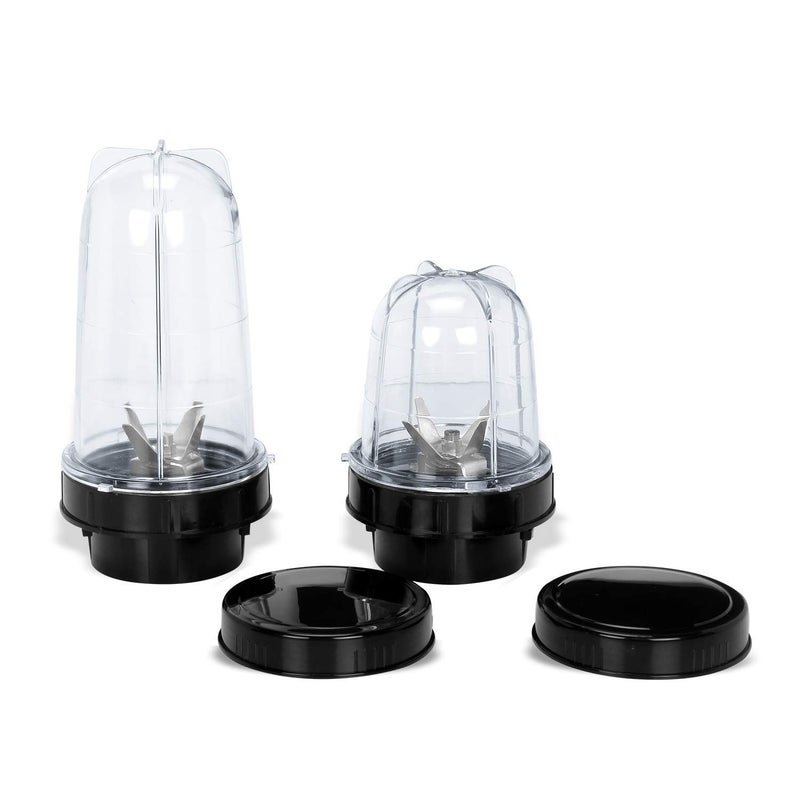 Sugar Bullet Jar for Mixer Grinder Set of 2 530 ML 350 ML and Milkshake Jar ABS Transparent Plastic Mixer Juicer Jar Black MA08 - Image 2