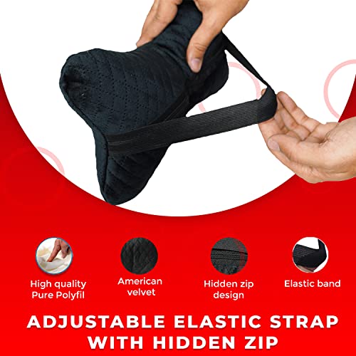 SARTE Car Neck Rest Pillow Head Rest Cushion for Car Seat,Neck Support for Long Driving Made of Soft American Velvet Fabric with soft PollyFiber Filling and Elastic Stripes Set of 2 Pcs Black - Image 4