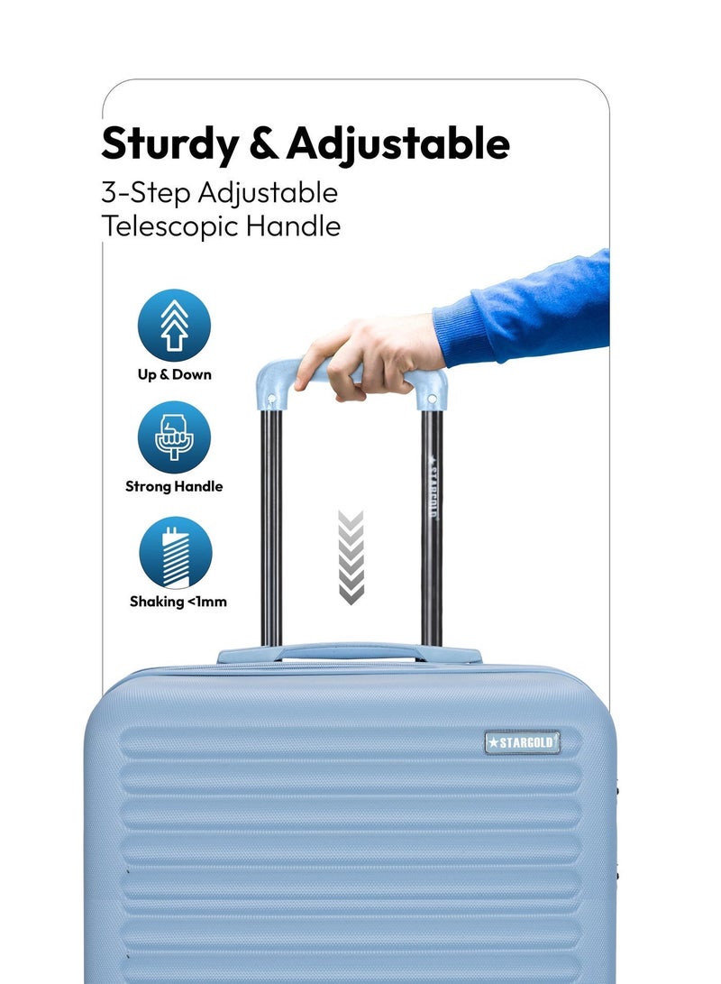 ستارجولد حقيبة سفر أحادية الجانب صلبة بأربع عجلات دوارة مع قفل رقمي مقاس 16 بوصة - Image 5