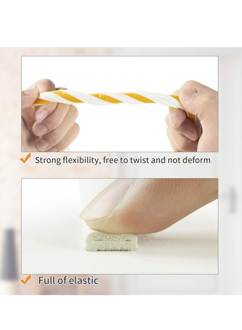 SYOSI Door Weather Stripping, Window Seal Strip for Doors and Windows - Self-Adhesive Foam Weather Strip | Soundproof Seal Strip Insulation Epdm D Type 66ft(5m) 2 Pack (White) - Image 3