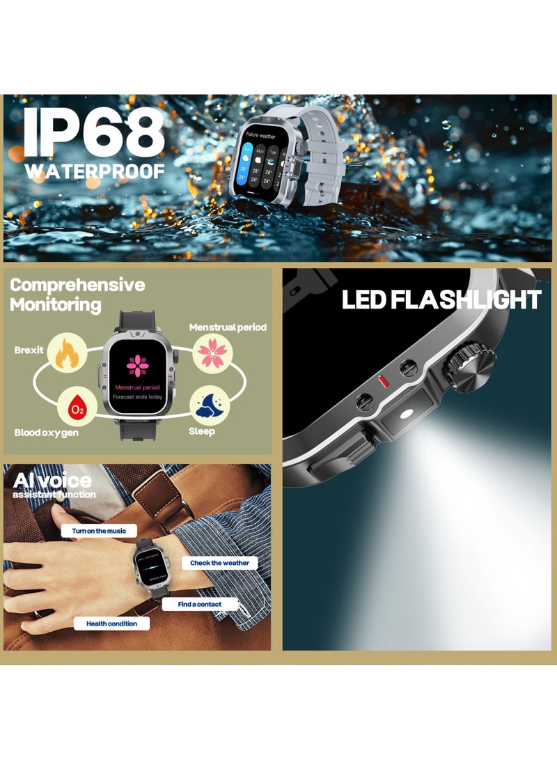 V17 2.01" HD TFT Display Smartwatch IP68 Waterproof 30 Days Battery Life Compatible with Android & iOS Bluetooth Calling 100+ Sports Modes Health Suite Multiple Watch Faces Black  - Image 3