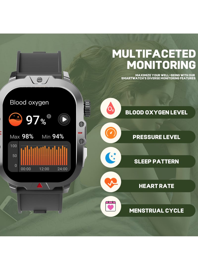 V17 2.01" HD TFT Display Smartwatch IP68 Waterproof 30 Days Battery Life Compatible with Android & iOS Bluetooth Calling 100+ Sports Modes Health Suite Multiple Watch Faces Black  - Image 4