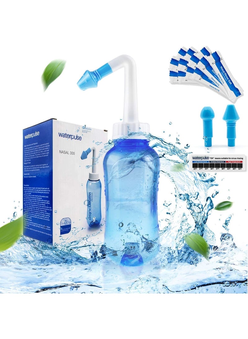 waterpulse Sinus Rinse Kit,300ML Neti with 30 Salt Packets - Image 1