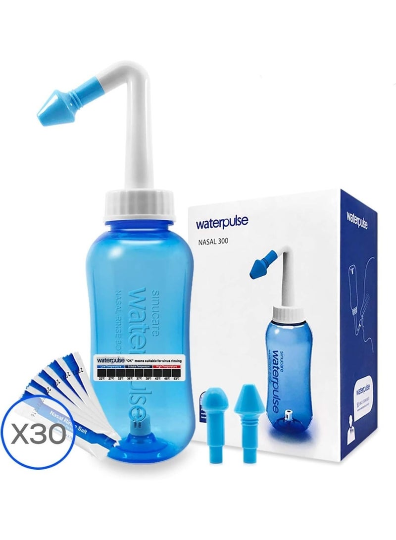 waterpulse Sinus Rinse Kit,300ML Neti with 30 Salt Packets - Image 4