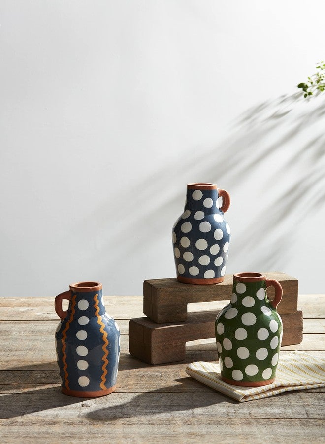 Mud Pie Dot Vase, Blue - Image 2