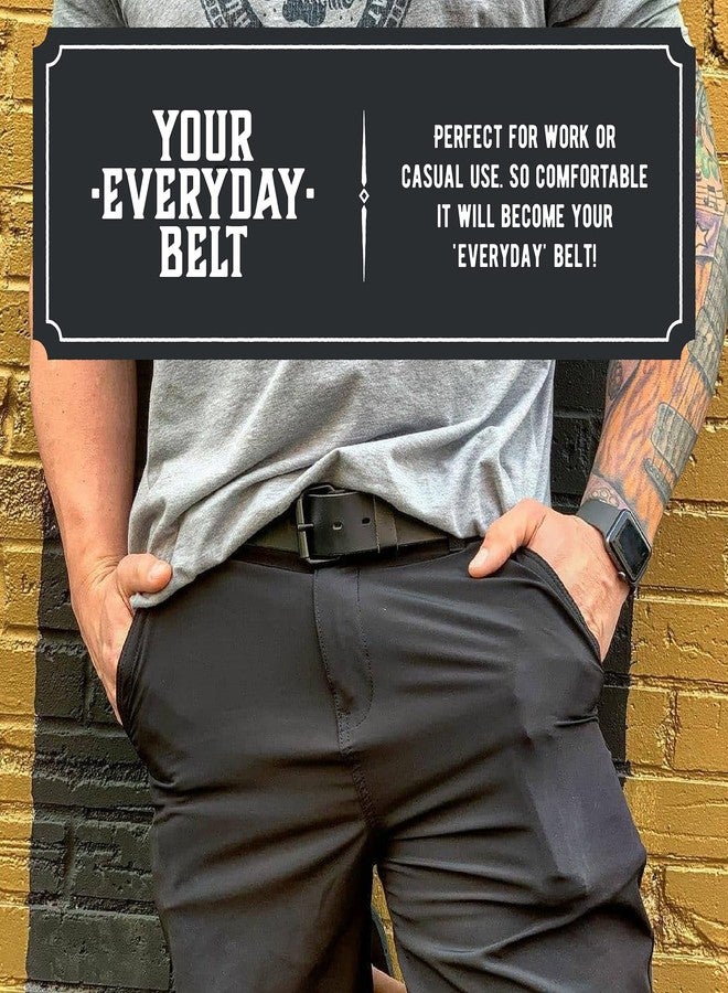 Main Street Forge The Classic Leather Everyday Belt | Made in USA | Full Grain Leather | Men's Black Belt - Image 2