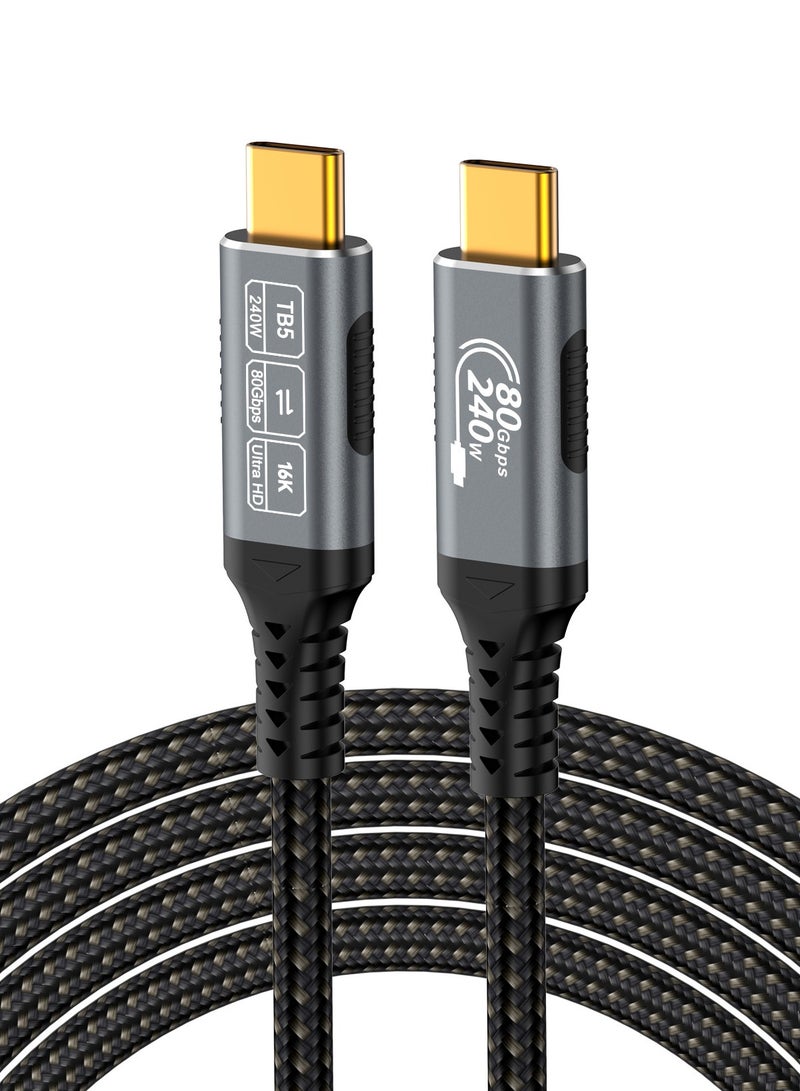 igeekwell high speed usb c cable Compatible with Thunderbolt 5,Thunderbolt 4/3,80 Gbps Data Transfer,USB 5 Cable, Supports 16K/Dual8K usbc video cable, 240W/100W Charging usb-c usb-c monitor cable，1.5M,1PACK - Image 1