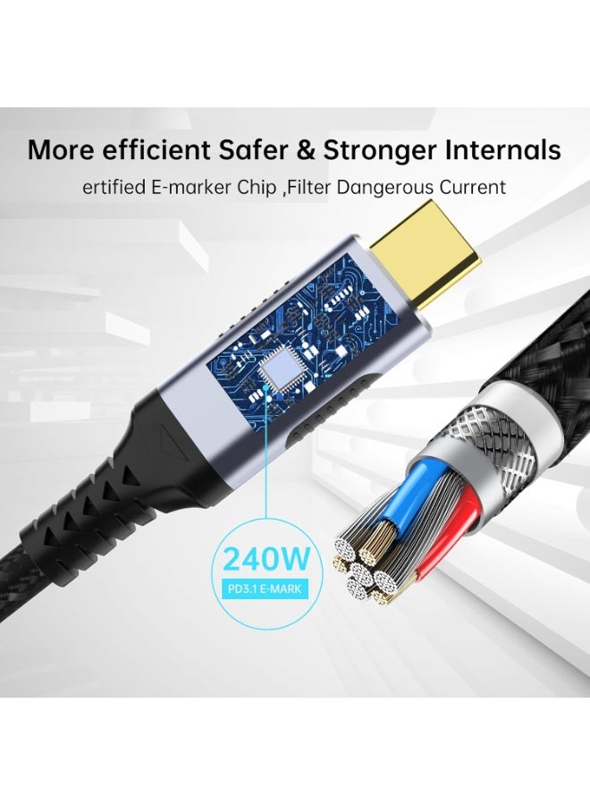 igeekwell high speed usb c cable Compatible with Thunderbolt 5,Thunderbolt 4/3,80 Gbps Data Transfer,USB 5 Cable, Supports 16K/Dual8K usbc video cable, 240W/100W Charging usb-c usb-c monitor cable，1.5M,1PACK - Image 2