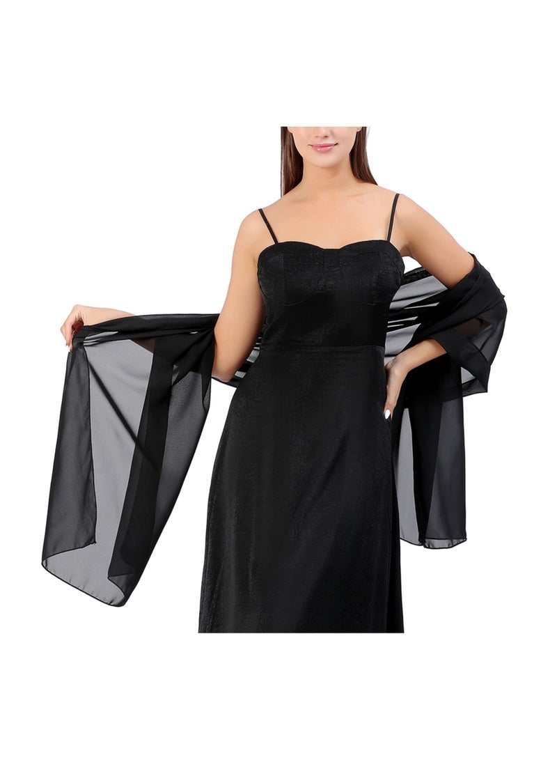 Zikra Elegant Ladiery Women’s Chiffon Shawls and Wraps for Evening Dresses, Soft Sheer Stole for Brides, Lightweight Wedding Scarf for Bridesmaids and Formal Occasions. - Image 3