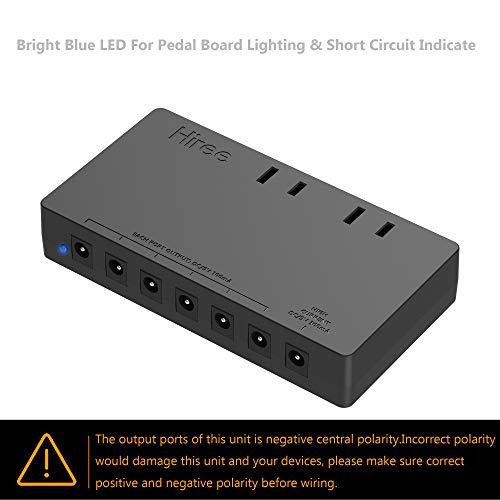 Hiree Guitar Pedal Power Supply Adapter Station Distributor 10 Isolated DC Output for 9V/12V/18V Effect PedalBoard with 4 AC Outlet for Charging Speaker, Musical Instruments - Image 4