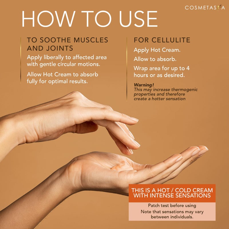 Cosmetasa زيت تدليك السيلوليت وكريم ساخن - زيت سيلوليت طبيعي 100% وجيل، قابل للامتصاص بشكل كبير، يشد، ينغّم، يtighten ويرطب البشرة - يهدئ العضلات (8.8 أونصة سائلة لكل زجاجة) - Image 4