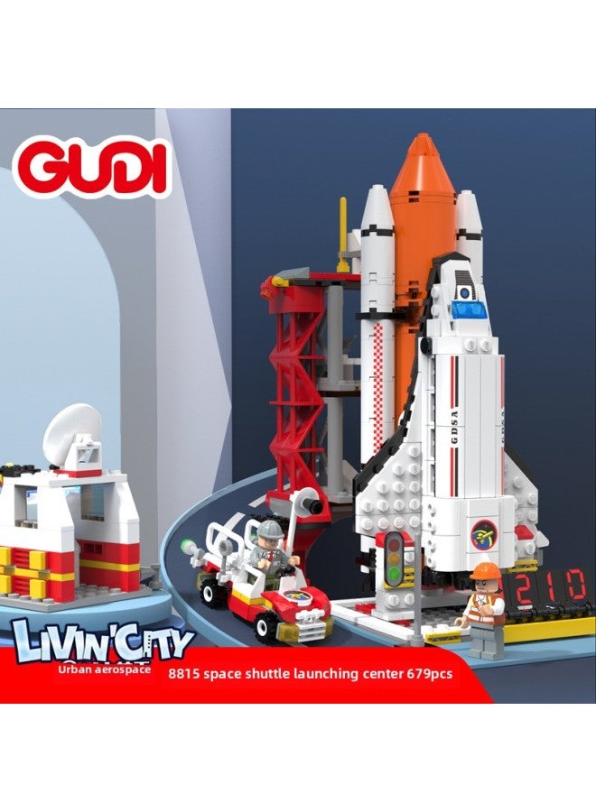 Gudi Aviation Building Blocks Aerospace Assembled Children's Toy Aircraft Rocket Launch Center Intelligence Boy Gift-Color:Space Shuttle-297 Tablets - Image 2