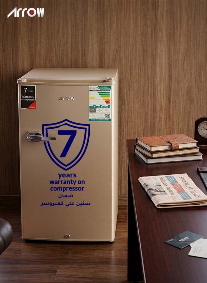 ارو ثلاجة آرو بباب واحد سعة 84 لترًا (3 قدم مكعب) | تحكم ميكانيكي | غاز تبريد R600a منخفض الضوضاء | لون ذهبي | ضمان 7 سنوات على الضاغط | RO-100RDKR - Image 5