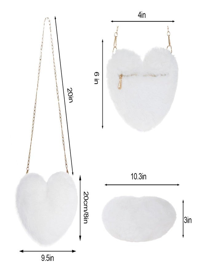 Miayon Heart Shaped Faux Fur Purse Fluffy Crossbody Shoulder Bag Cute Clutch Purses for Women Girls Halloween Christmas Valentine (Pink) - Image 2