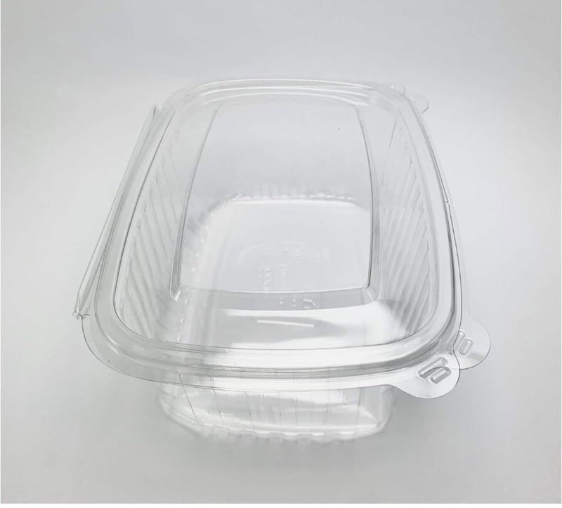 Transparent Squared Disposable Plastic Food Containers with Lid (1000ml)- Set of 10 Pieces - Image 3