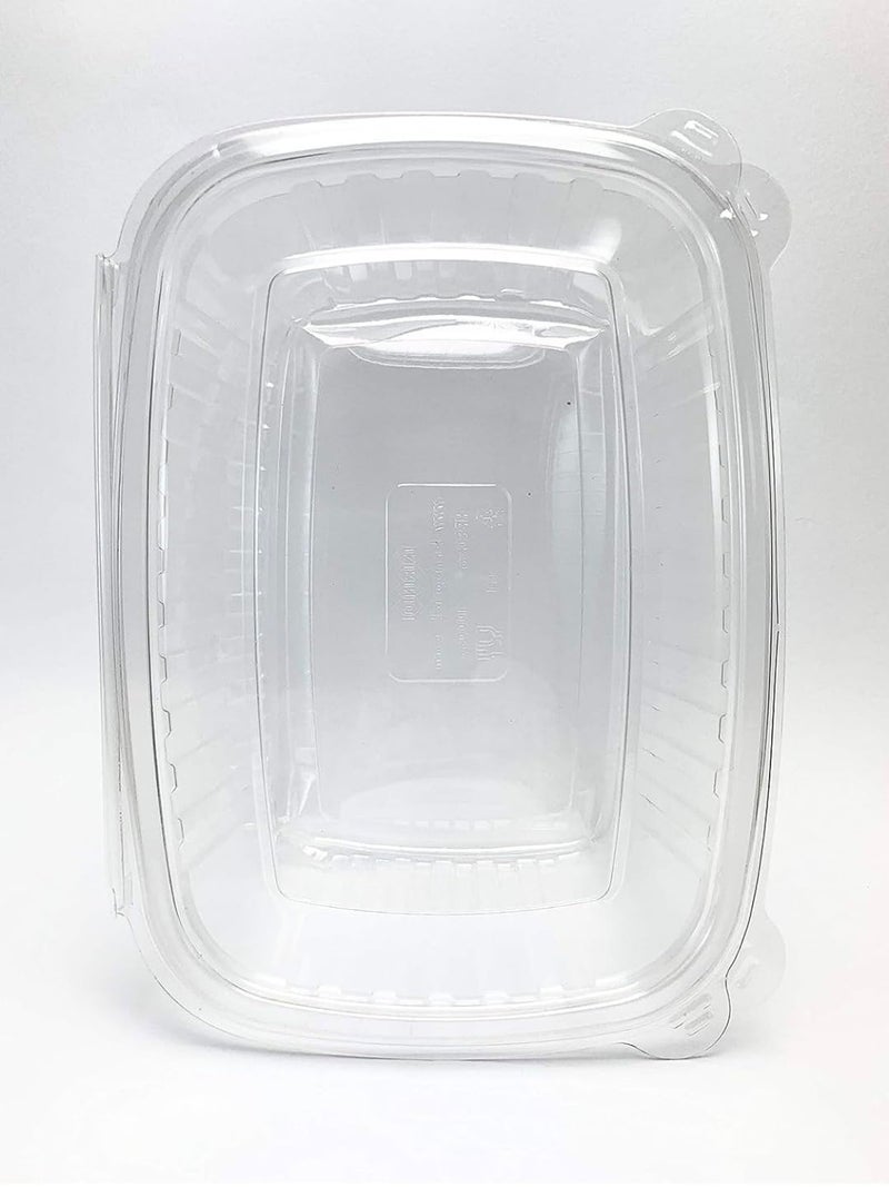 Transparent Squared Disposable Plastic Food Containers with Lid (1000ml)- Set of 10 Pieces - Image 1