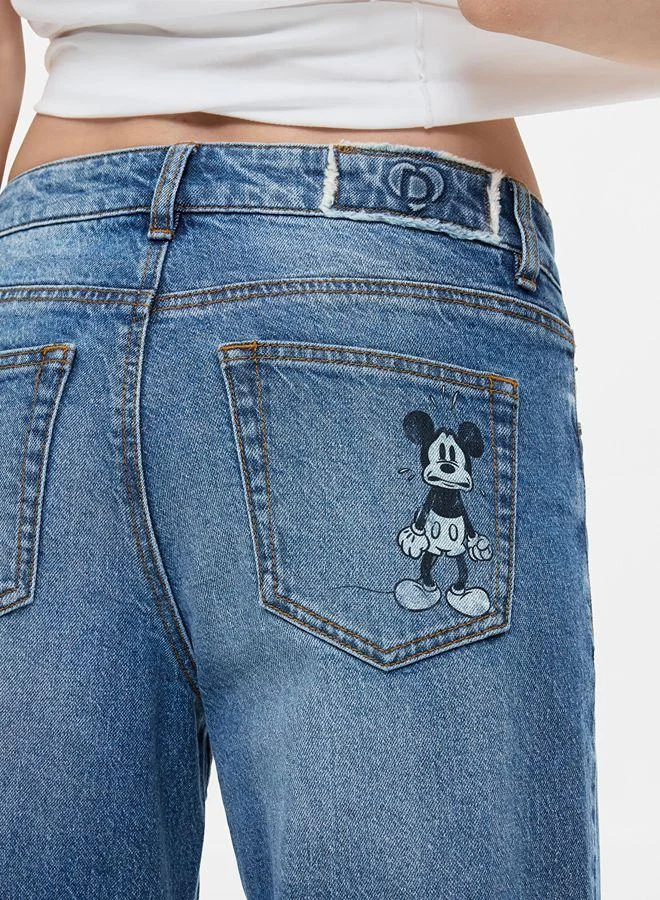 Desigual Blue Mickey Culotte Jeans for Women | Best Price UAE