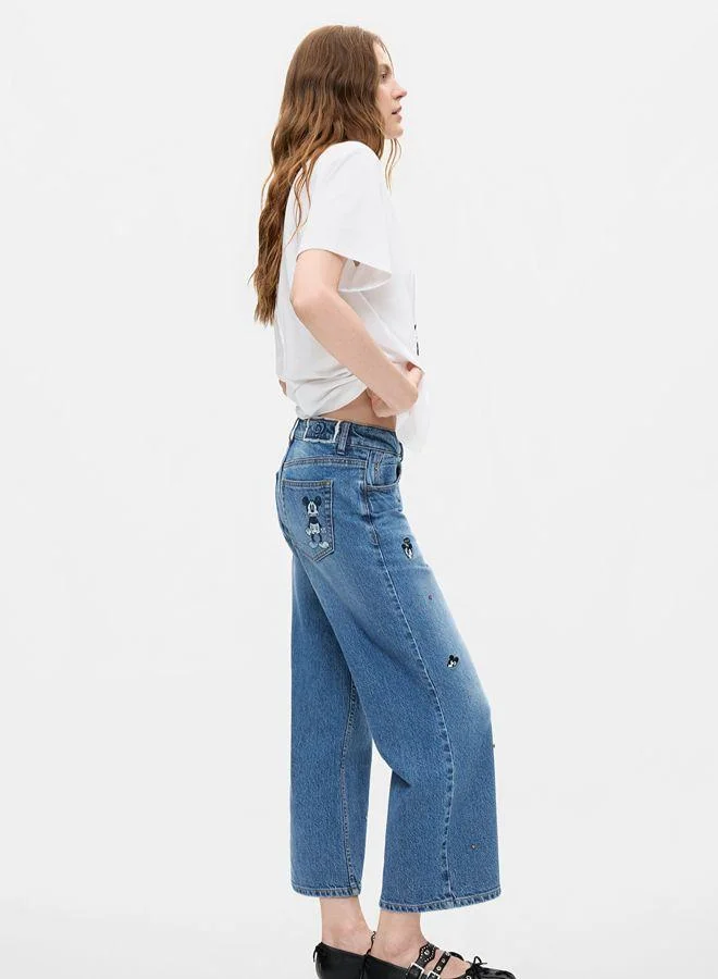 Desigual Blue Mickey Culotte Jeans for Women | Best Price UAE