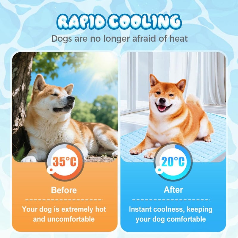 Medium Light Gray Cooling Mat For Dogs And Cats Foldable Non Slip Summer Pet Bed - Image 4