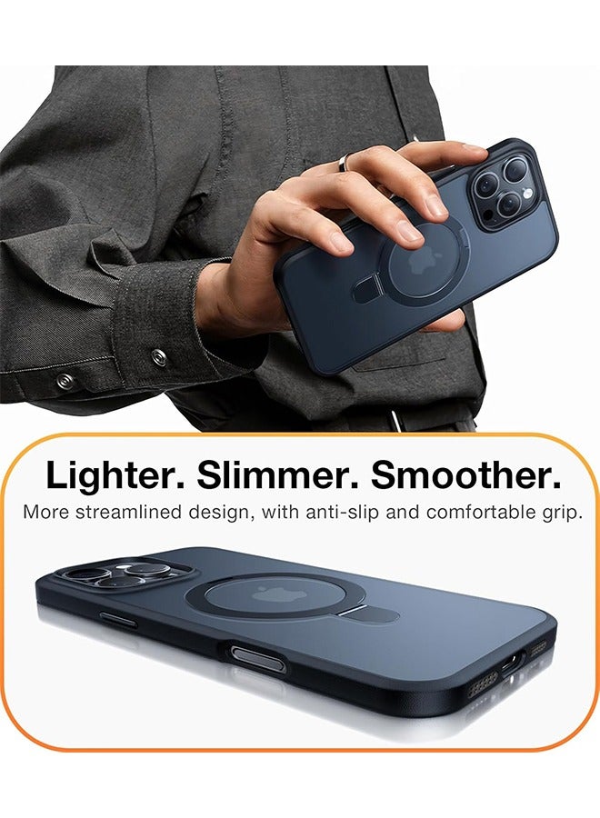 iPhone 16 Pro Max Case with Magnetic Invisible Stand, With Camera Lens Films Protector,  [Compatible with MagSafe] [Drop Protection]  Shockproof Slim Translucent Matte for iPhone 16 Pro Max Case 6.9 Inch 2024,Black - Image 5