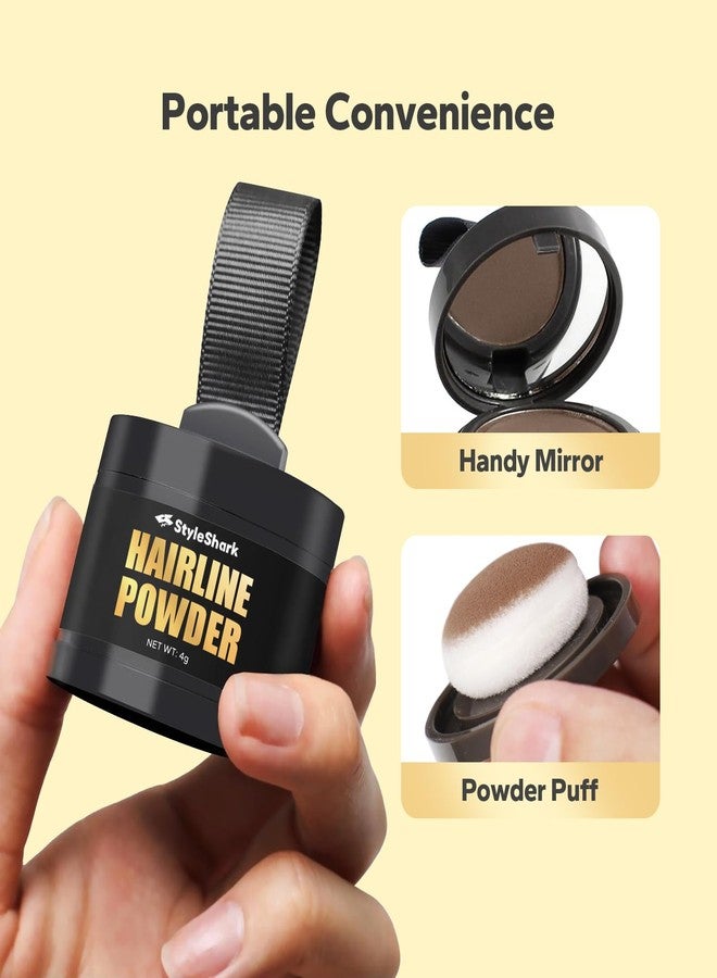 StyleShark Hairline Powder - Stain-Proof Root Touch-Up for Thinning Hair, Sweatproof Color for Women and Men (Dark Brown) - Image 4