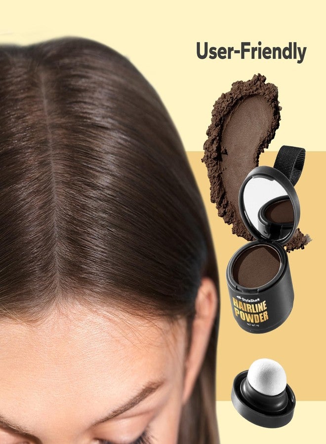 StyleShark Hairline Powder - Stain-Proof Root Touch-Up for Thinning Hair, Sweatproof Color for Women and Men (Dark Brown) - Image 5