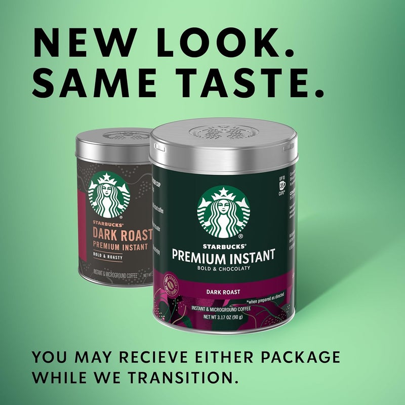 Starbucks Premium Instant Coffee, Dark Roast - 3 Pack of 3.17 Oz Tins with 100% Arabica Beans - Image 2