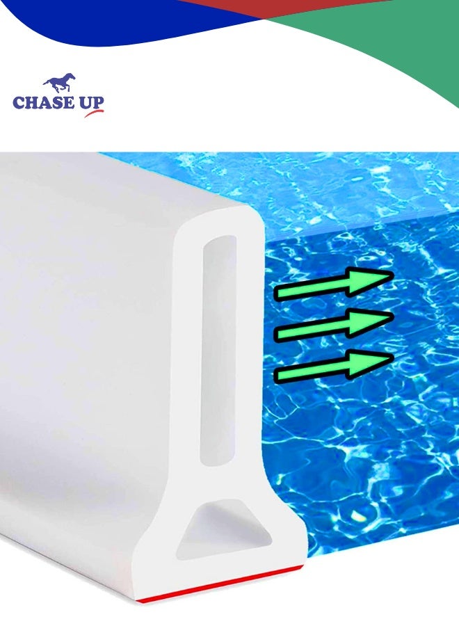 Chase Up Shower Threshold Water Barrier 2M Shower Stopper Self-Adhesive Bathroom Water Dam Collapsible Silicone Water Retaining Strip Water Splash Guard Retention System for Kitchen Countertop Sink - Image 1