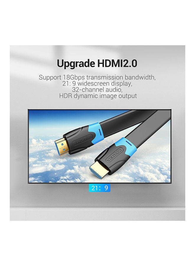 NIBEMINENT HDMI Flat Cable 1meter Black - Image 2