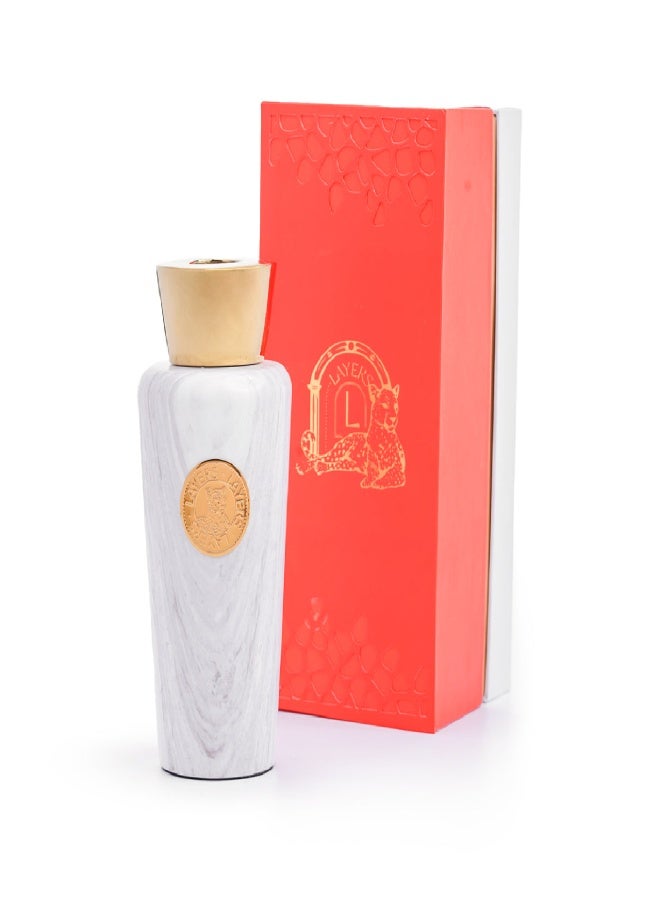 Layers (White Volakas) Reed Diffuser Bottle – Natural Marble & Iron – 12 Reed Sticks Included - Image 3