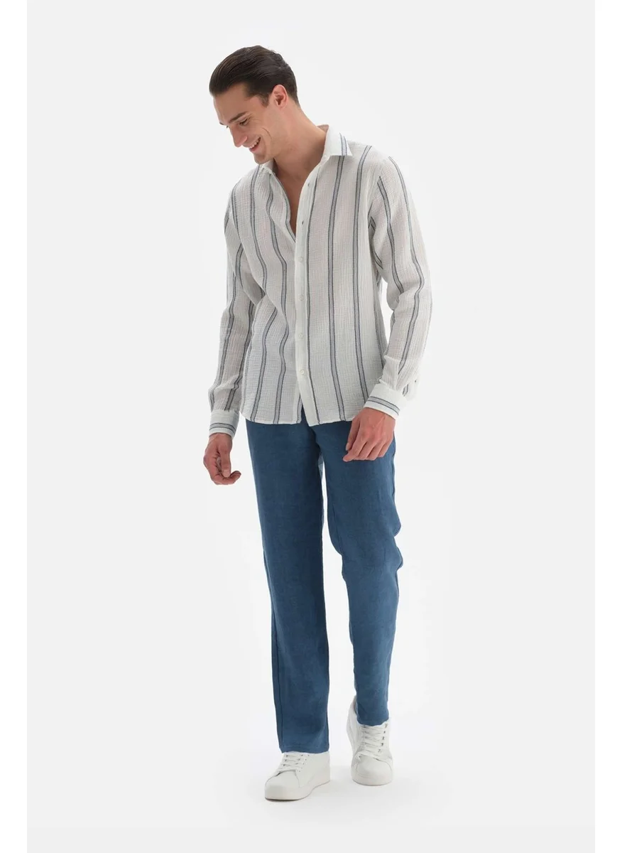 داجي Indigo Linen Trousers