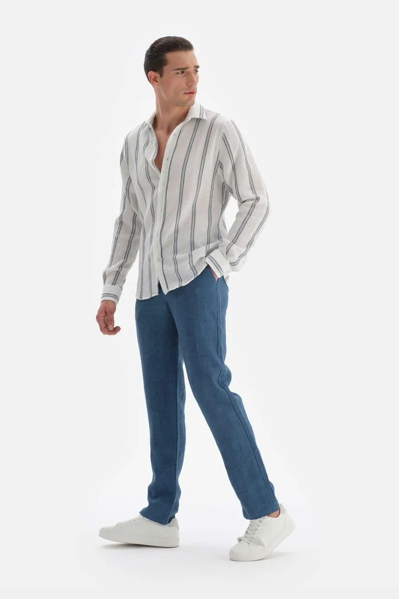 dagi Indigo Linen Trousers