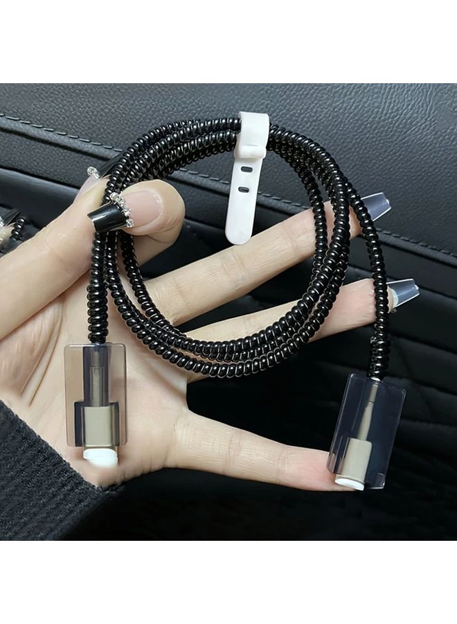 White 4 Pack Phone Charger Cable Protectors Durable ABS TPU Flexible Protection - Image 4