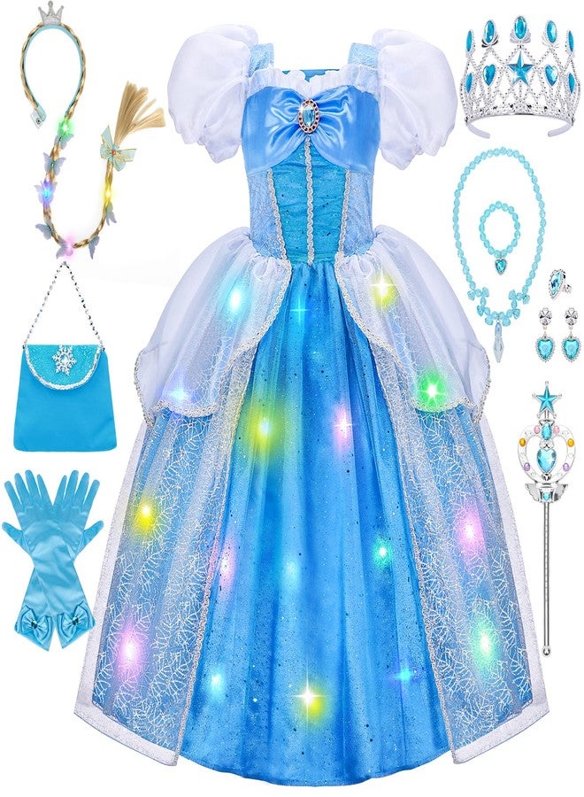 Meland Princess Dress Up for Girls, Light up Halloween Costume for Toddler Princess Age 3-10 Year Old (3-4 Years) - Image 1