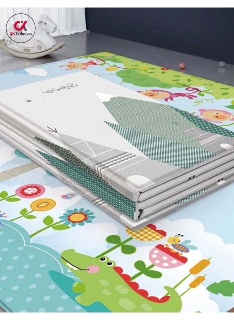 QK Exclusives -Baby Play Mat, 1.2M*1.8M*8MM -Kids Play mat- Double-Sided Baby Play Mat for Floor Play, Extra Thick Crawling Mat for Floor, Waterproof Activity Playmats for Babies, Infants, Play & Tummy Time and Reversible Large Soft for Toddler - Assorted design - Image 4