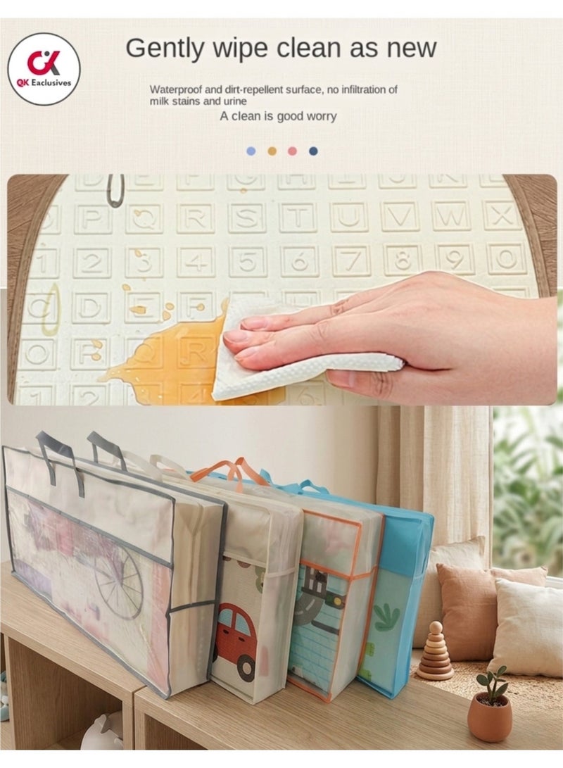 QK Exclusives -Baby Play Mat, 1.2M*1.8M*8MM -Kids Play mat- Double-Sided Baby Play Mat for Floor Play, Extra Thick Crawling Mat for Floor, Waterproof Activity Playmats for Babies, Infants, Play & Tummy Time and Reversible Large Soft for Toddler - Assorted design - Image 3