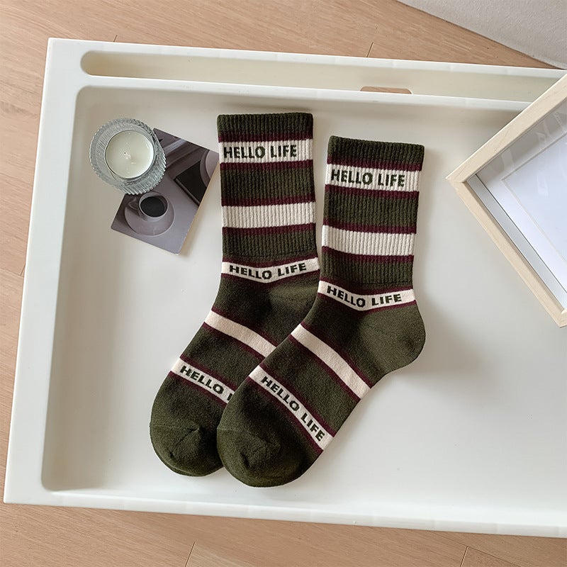 American College Style Cartoon Bear Mid-Calf Socks for Women Big bear  - Image 3