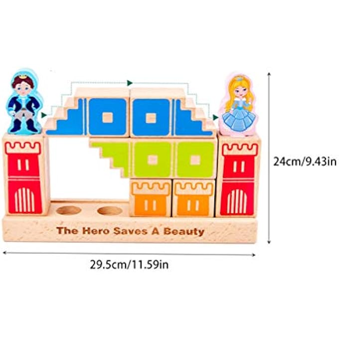PRINCESS PUZZLE BLOCKS WOODEN BLOCK TOYS WOODEN BUILDING BLOCKS SET PRINCE SAVES PRINCESS FOR KIDS CONSTRUCTION EDUCATION TOYS - Image 3