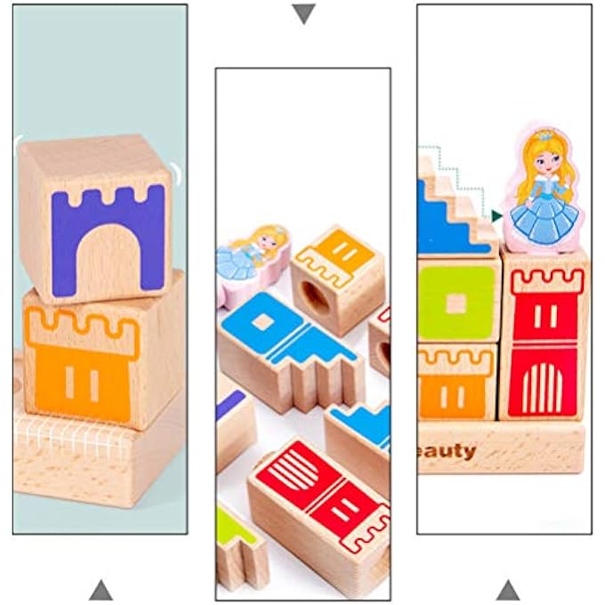 PRINCESS PUZZLE BLOCKS WOODEN BLOCK TOYS WOODEN BUILDING BLOCKS SET PRINCE SAVES PRINCESS FOR KIDS CONSTRUCTION EDUCATION TOYS - Image 5
