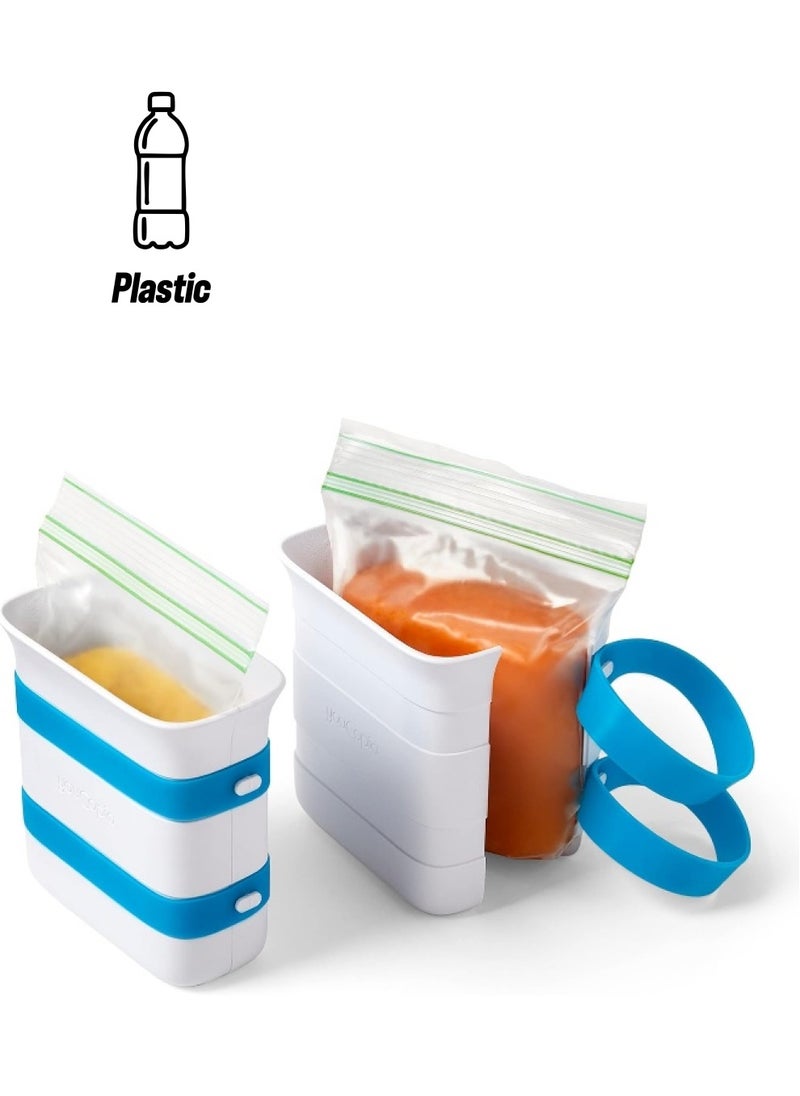 YouCopia - YouCopia FreezeUp Freezer Food Block Maker, 2 Cup, 2-Pack, Meal Prep Bag Container to Freeze Leftovers and Soup - Image 1