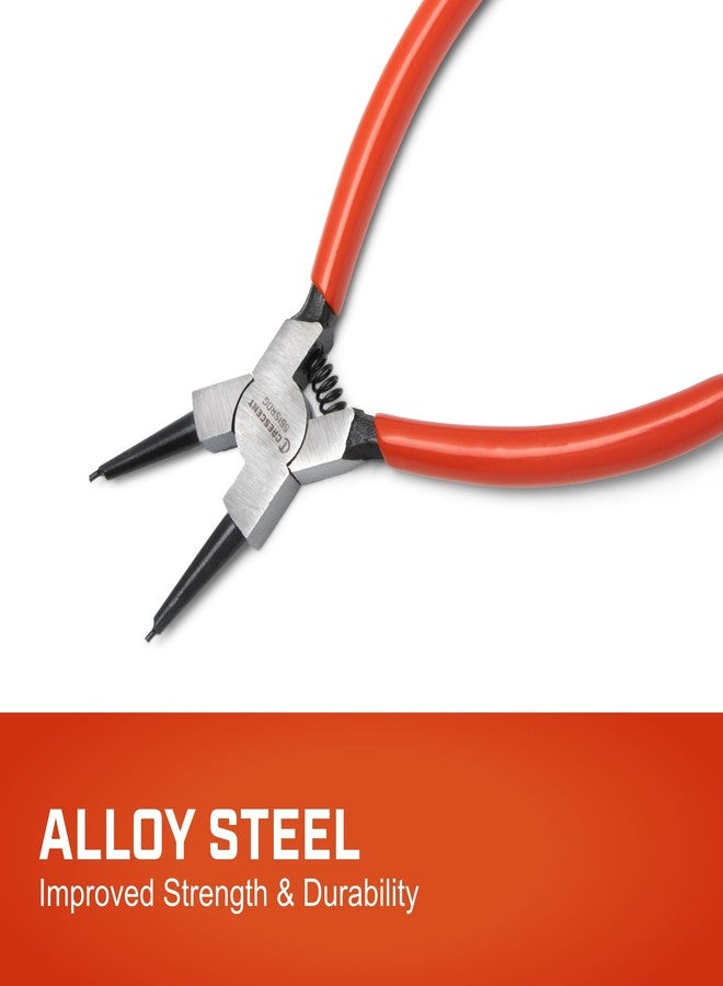 كريسنت كماشة حلقية داخلية مستقيمة من Crescent - أداة تركيب وإزالة الحلقات لتحسين المنزل والإصلاح والاستخدام الميكانيكي - 5 بوصات - 5SISRDG - Image 4