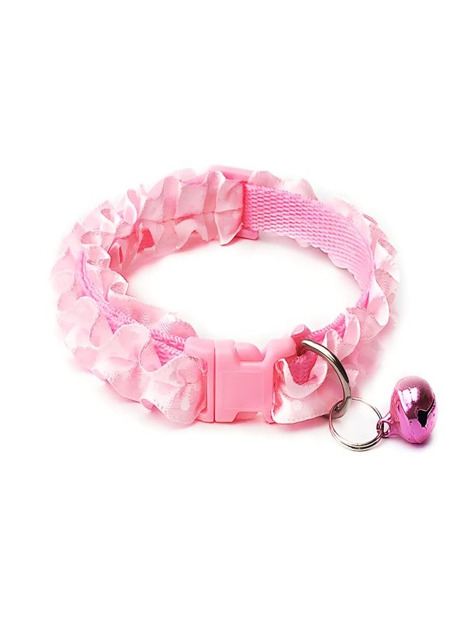 WeimoMonkey XS Dog Collar with Bells, Puppy Collar Girl Dog Bell Collar Lace Adjustable for XXS Xs Small Pet Dogs Cats Animal Litter TinyKitten Female, XSmall, Pink+Red - Image 2