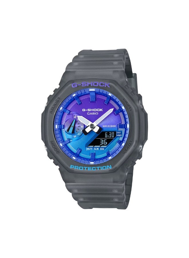 Casio G-SHOCK GA-2100FLS-8A2DR, Carbon Core Guard Analog-Digital Watch, Octagonal Bezel, Shock Resistant, 200M Water Resistant, Double LED Light, World Time - Image 1