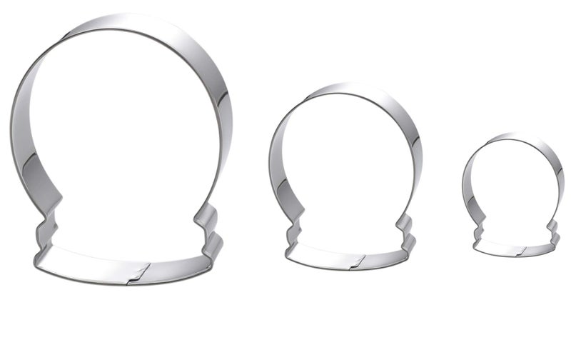 Christmas Winter Snow Globe Cookie Cutter Set  3 Pieces In Graduated Size  Stainless Steel