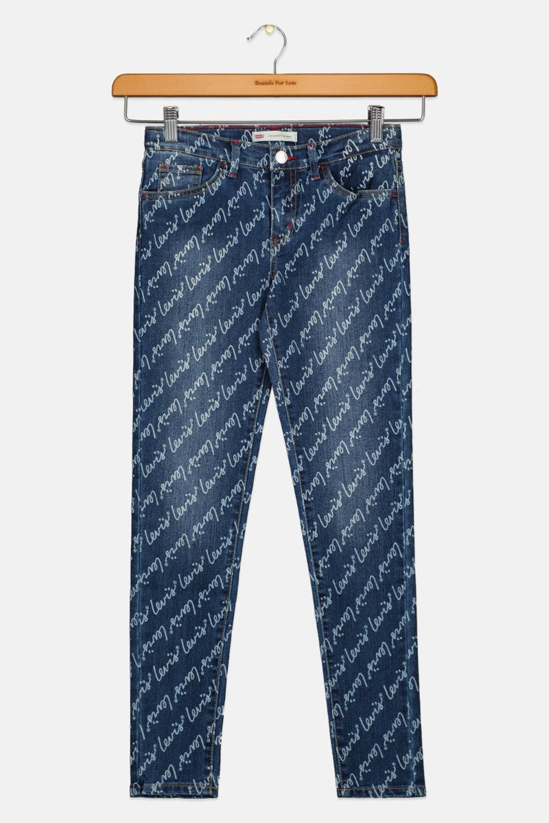 Levi's Toddlers Girl Skinny Fit Allover Print Jeans, Multicolor - Image 2