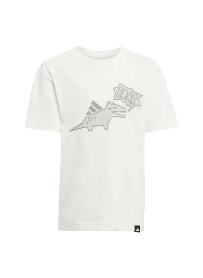 Adidas Adidas Lk Adiraptor T White Graphic Tee (Short Sleeve) T-Shirts For Kids
