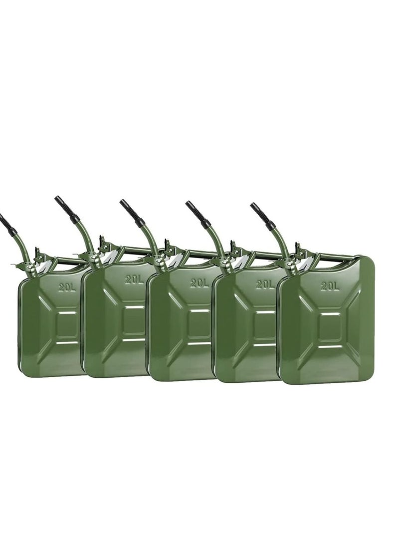 RACO RACO Gas Can Fuel Cans and Spout System Fuel Power Emergency Backup Tank with Flexible Spout Metal Steel for Cars Trucks Equipment Station Pack of 5 (METAL...  - Image 1