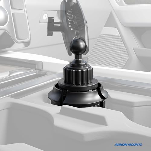 Arkon SPRM023 Cell Phone Cup Holder Mount Base for 1 Inch / 25mm Ball Double Socket Mounts, Black - Image 5